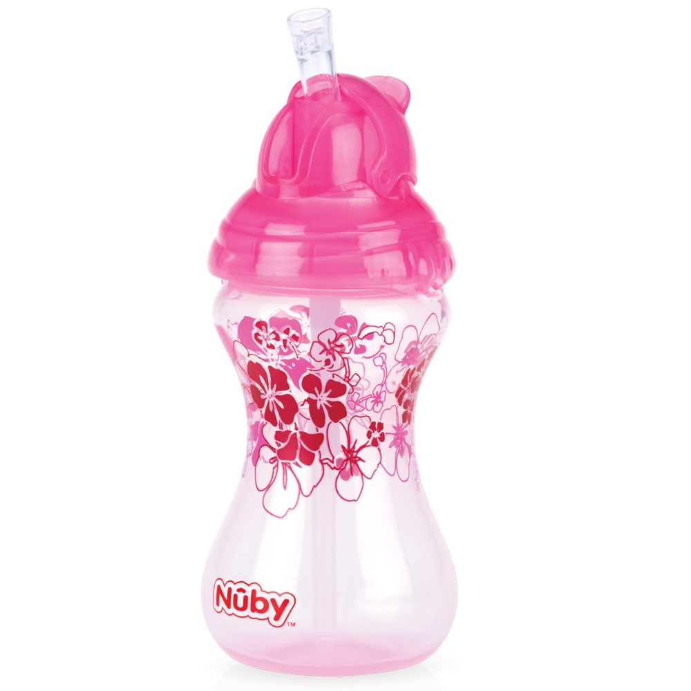 Nuby Designer Series Flip-It Antilekbeker Roze 300 ml 12+