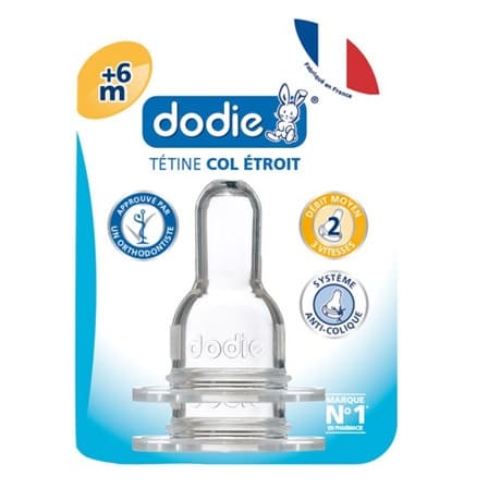 Dodie Kersvormige Zuigspeen 2 Gaten Smalle Hals 6+ Dodie Kersvormige Zuigspeen 2 Gaten Smalle Hals 6+
