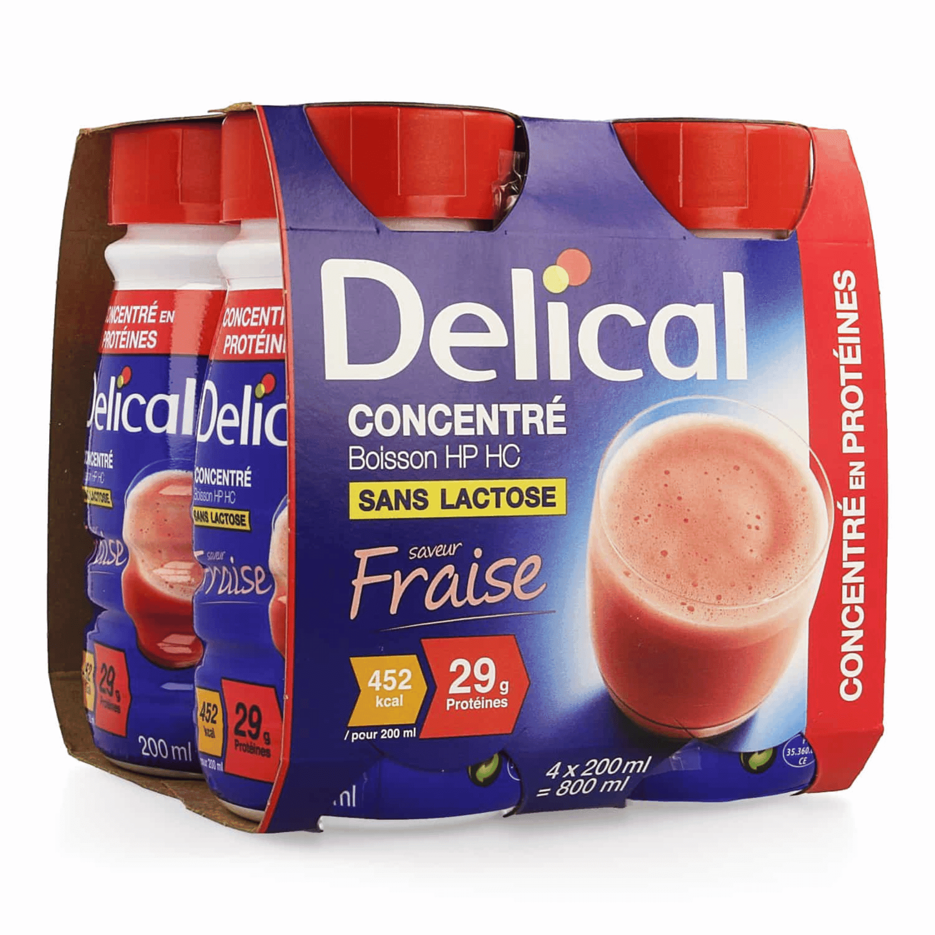 Delical Concentré Fraise 4 x 200 ml Delical Concentré Fraise 4 x 200 ml
