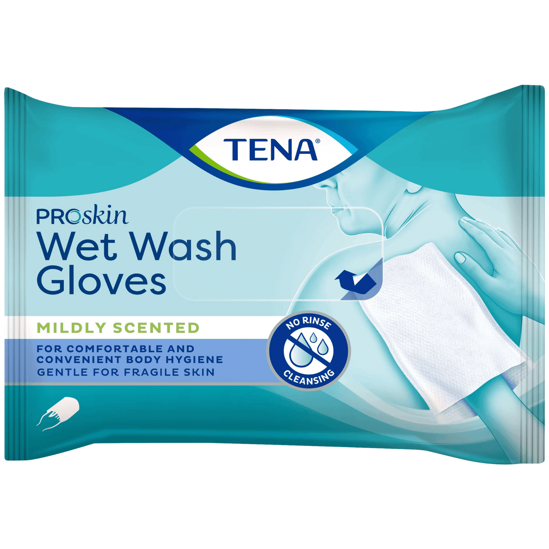Tena ProSkin Wet Wash Gloves Mildly Scented 8 stuks