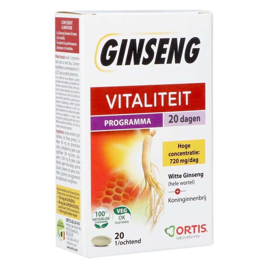 Ortis Ginseng Vitaliteit 20 Dagen Programma Ortis Ginseng Vitaliteit 20 Dagen Programma
