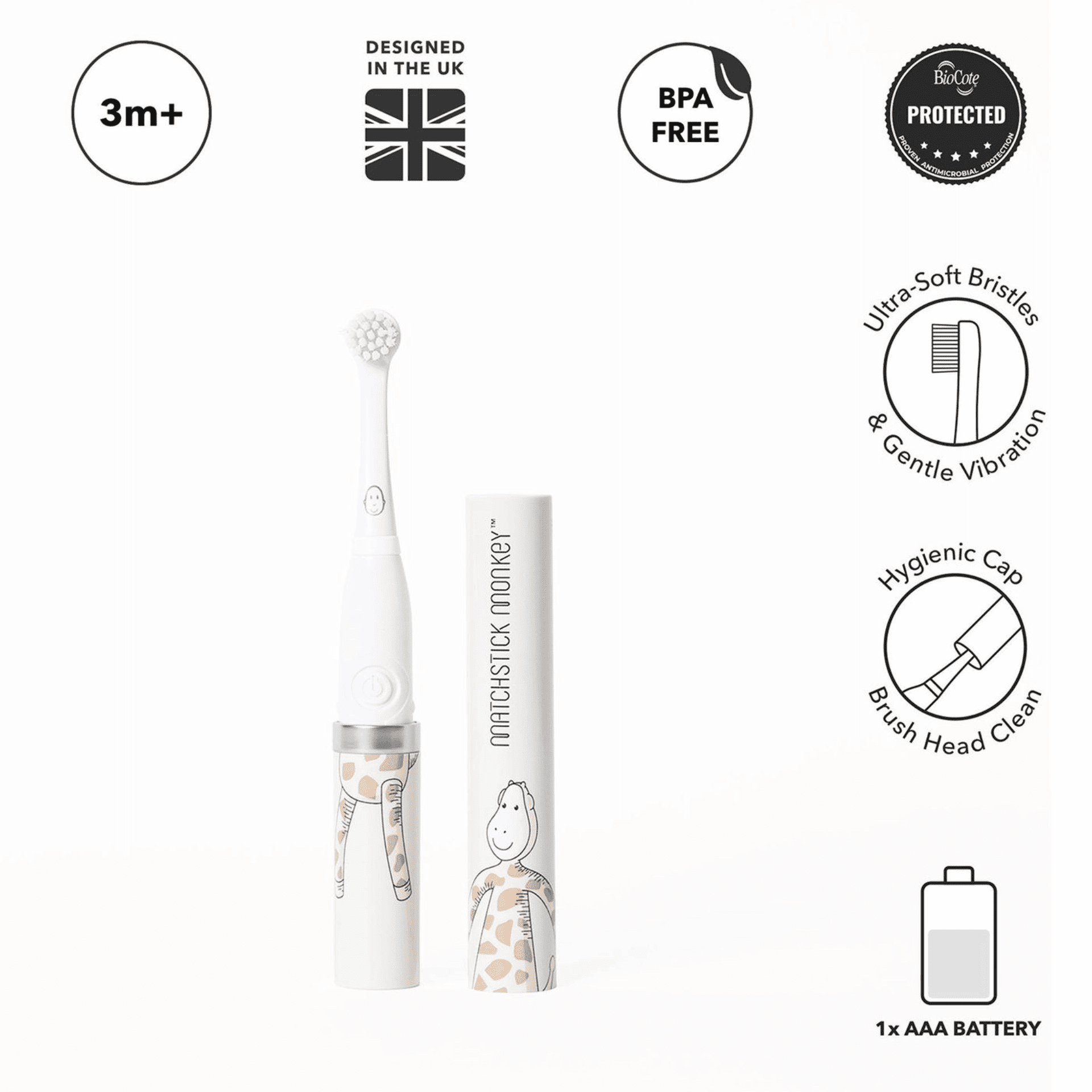 Matchstick Monkey Bebe Brosse A Dents Sonic Singe Matchstick Monkey Bebe Brosse A Dents Sonic Singe