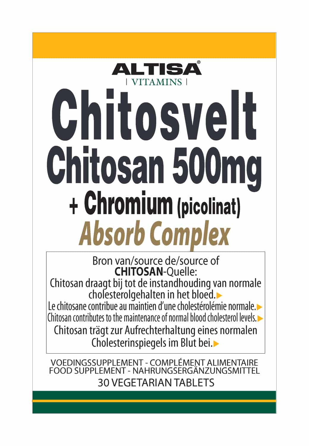 Altisa Chitosvelt Chitosan 500 mg + Chroom
