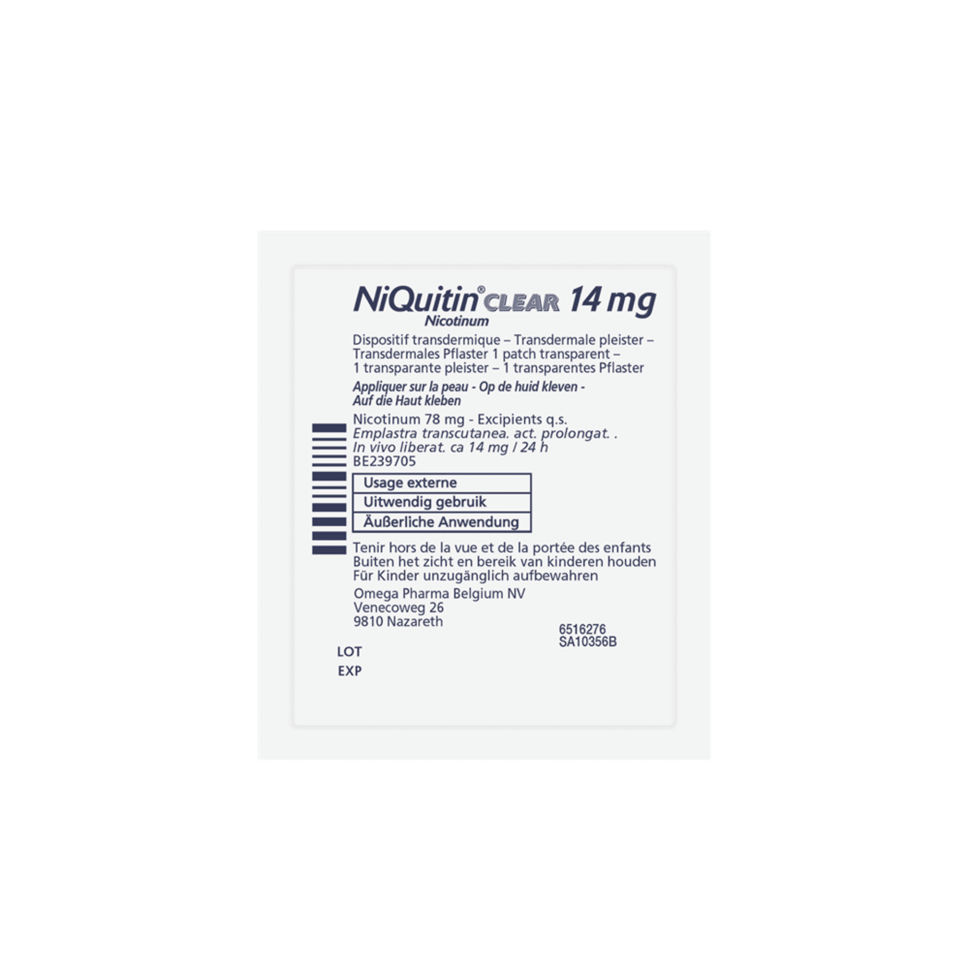 NiQuitin Clear Patches 14 mg