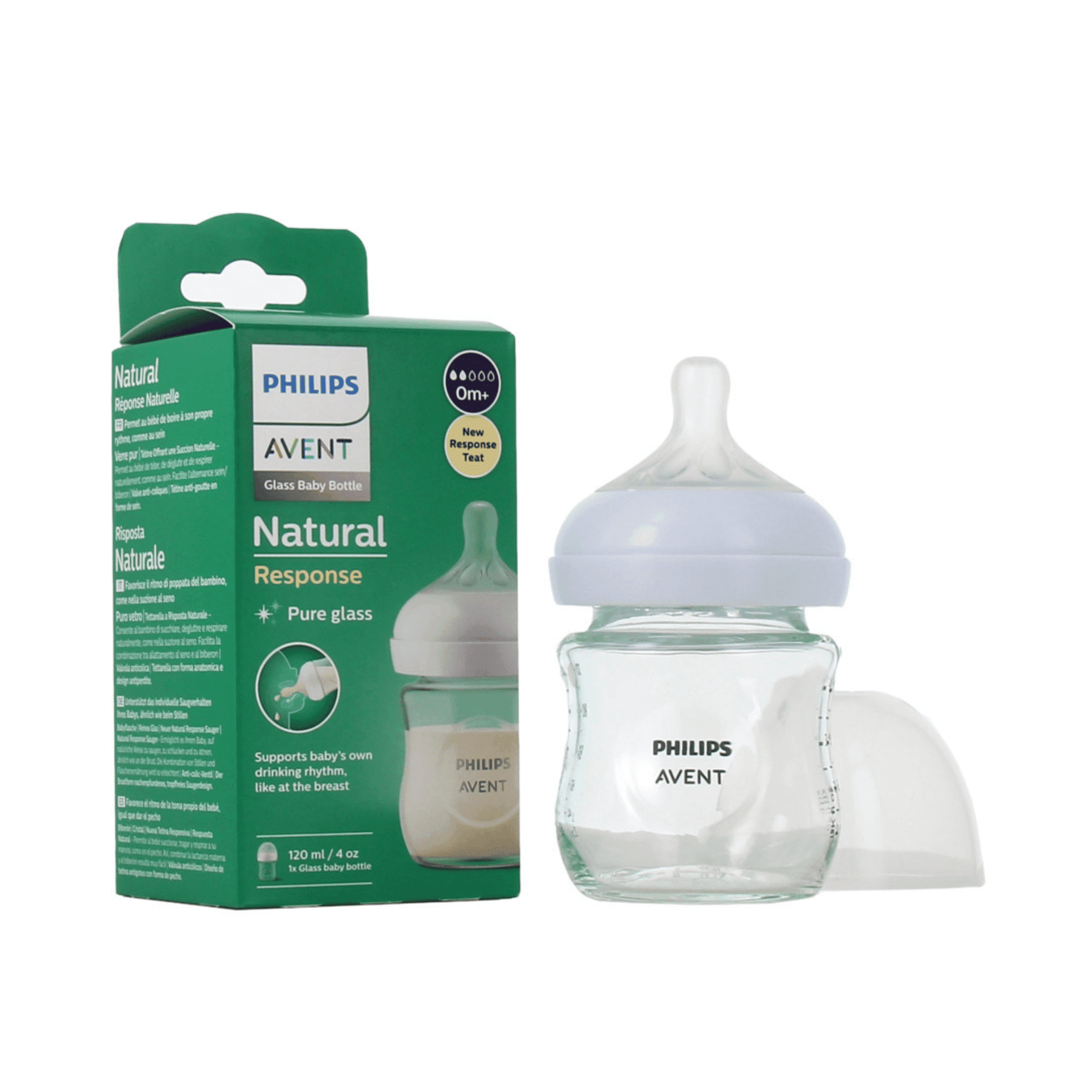 Philips Avent Natural Response 3.0 Zuigfles Glas 120ml Philips Avent Natural Response 3.0 Zuigfles Glas 120ml