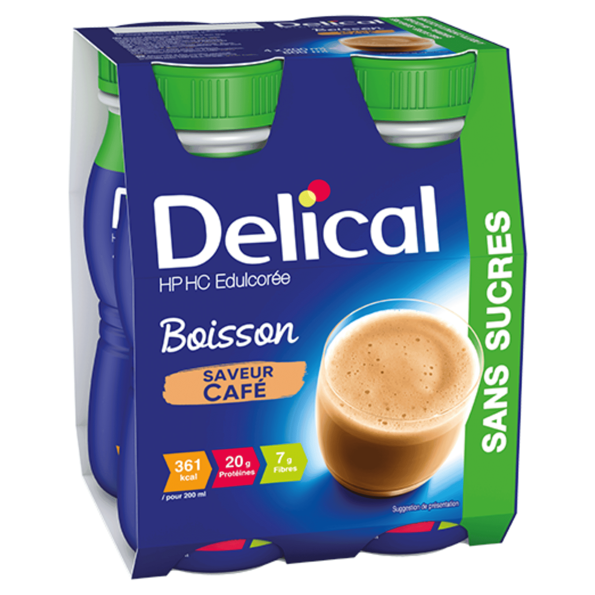 Delical Boisson Lactee S/sucre Cafe 4x200ml Delical Boisson Lactee S/sucre Cafe 4x200ml