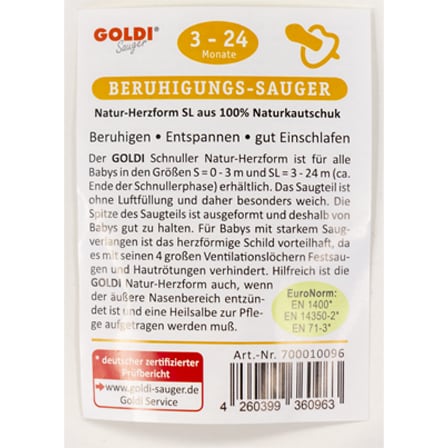Goldi Sauger Fopspeen 3-24 M Goldi Sauger Fopspeen 3-24 M