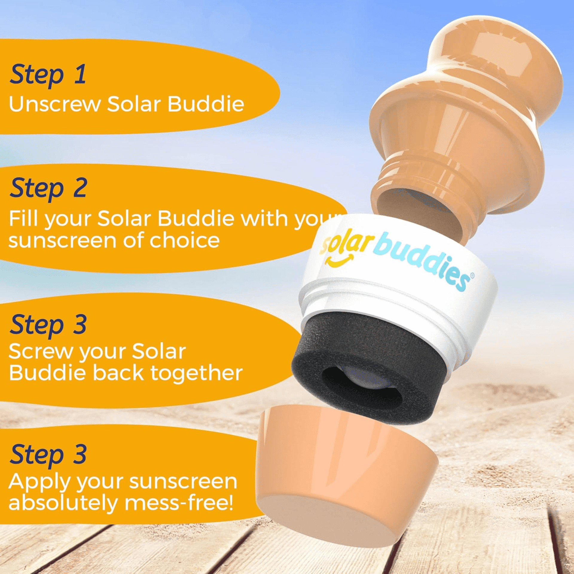 Solar Buddies Hervulbare Zonnecrème-applicator