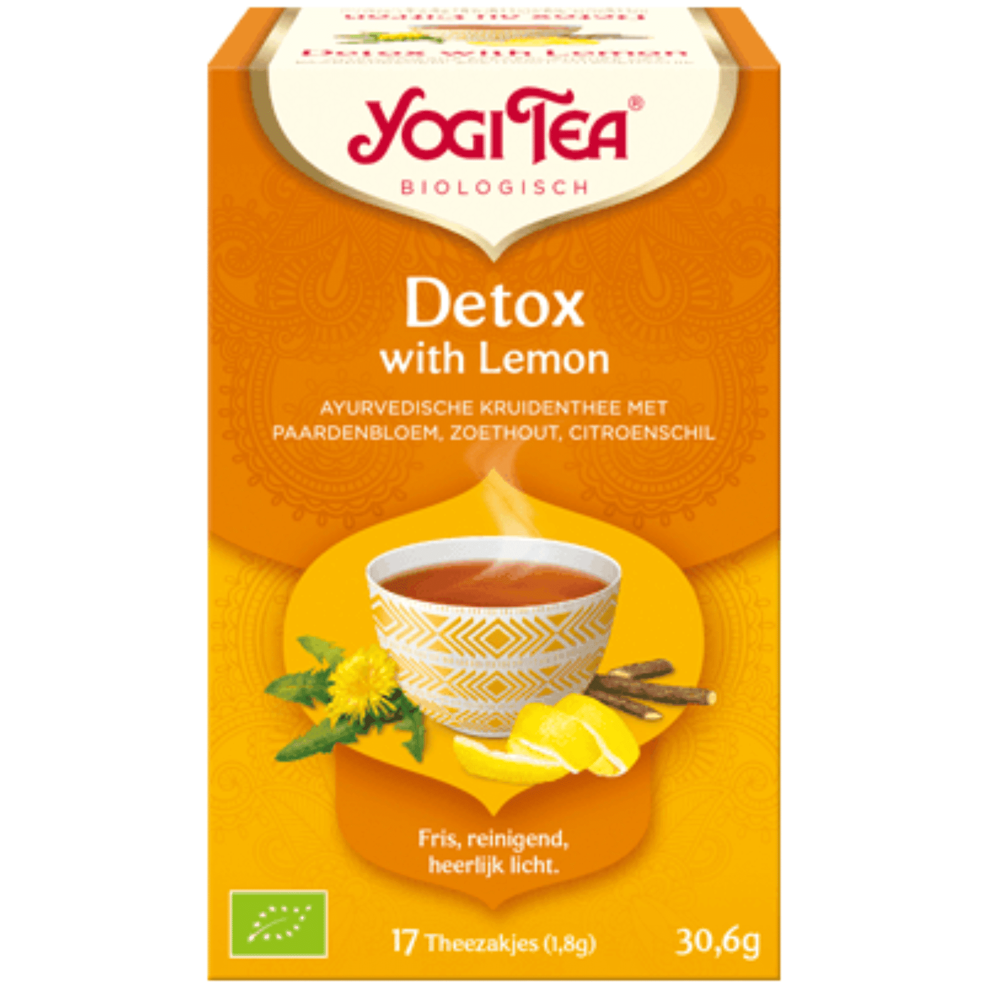 Yogi Thee Detox Lemon Bio 17 zakjes Yogi Thee Detox Lemon Bio 17 zakjes