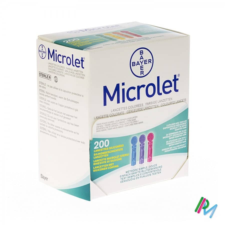 Bayer Microlet Gekleurde Lancetten Bayer Microlet Gekleurde Lancetten