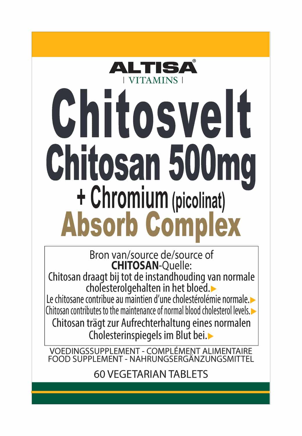 Altisa Chitosvelt Chitosan 500 mg + Chroom Altisa Chitosvelt Chitosan 500 mg + Chroom