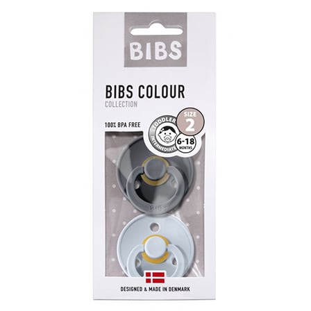 Bibs Fopspeen Duo Iron/Baby Blue 6-18 Bibs Fopspeen Duo Iron/Baby Blue 6-18