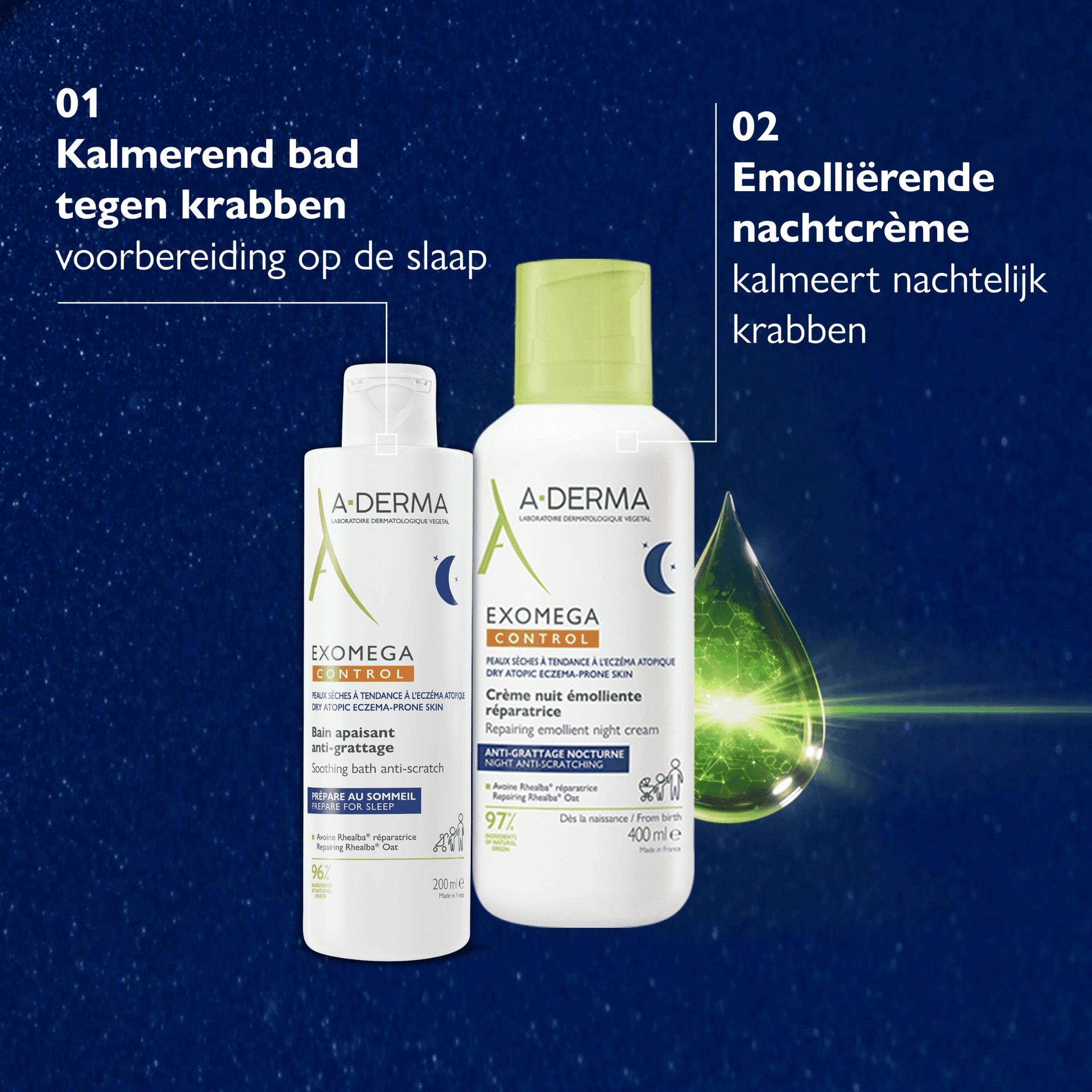 A-Derma Exomega Control Herstellende Emolliërende Nachtcrème