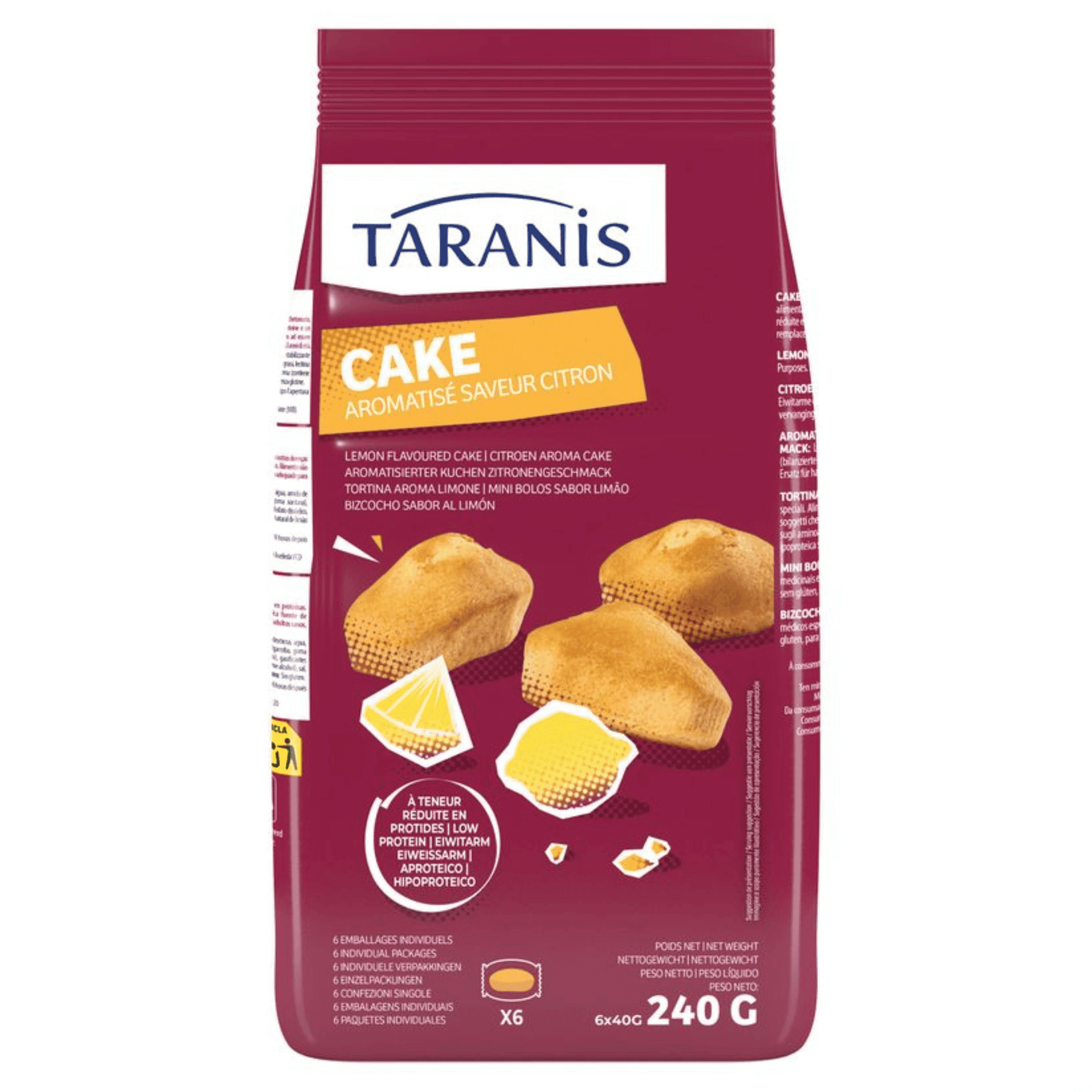 Taranis Mini Cake Citron Sach 6x40g Taranis Mini Cake Citron Sach 6x40g