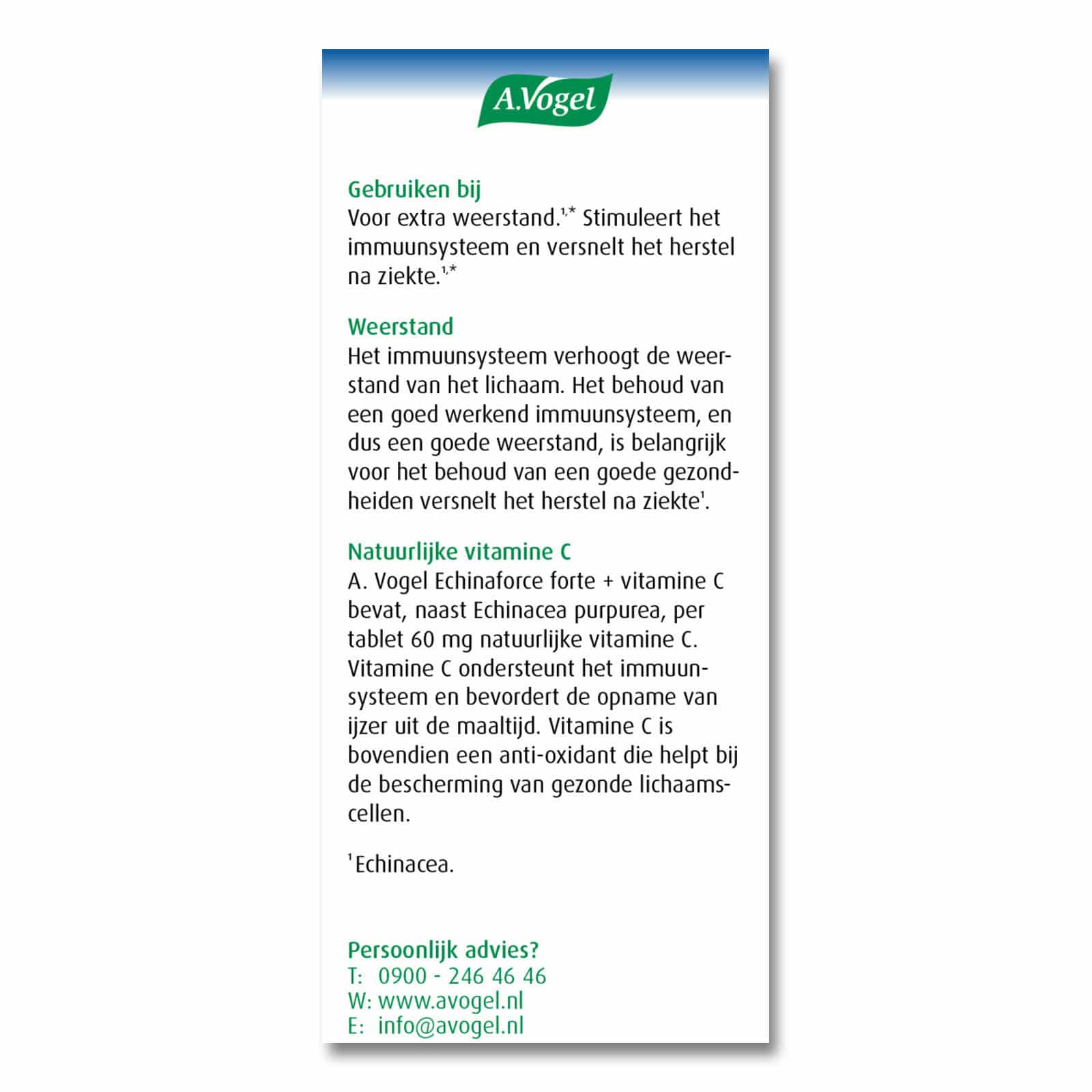 A. Vogel Echinaforce Forte + Vitamine C A. Vogel Echinaforce Forte + Vitamine C