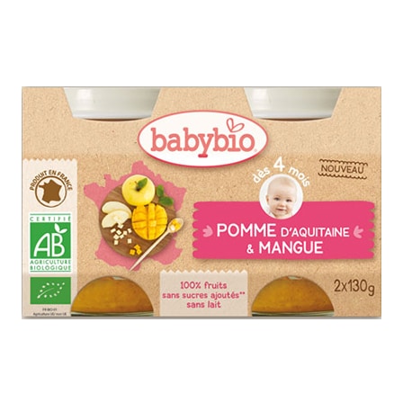 Babybio Bipack Dessert Appel/Mango 4+