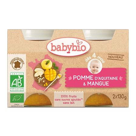 Babybio Bipack Dessert Appel/Mango 4+ Babybio Bipack Dessert Appel/Mango 4+