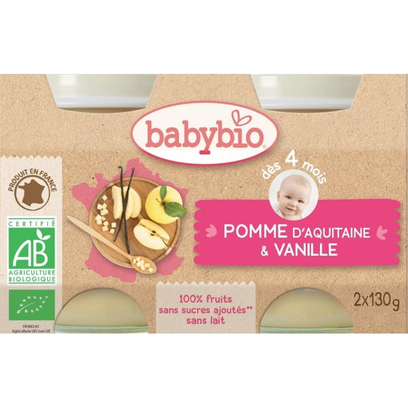 Babybio Bipack Dessert Appel/Vanille 4+