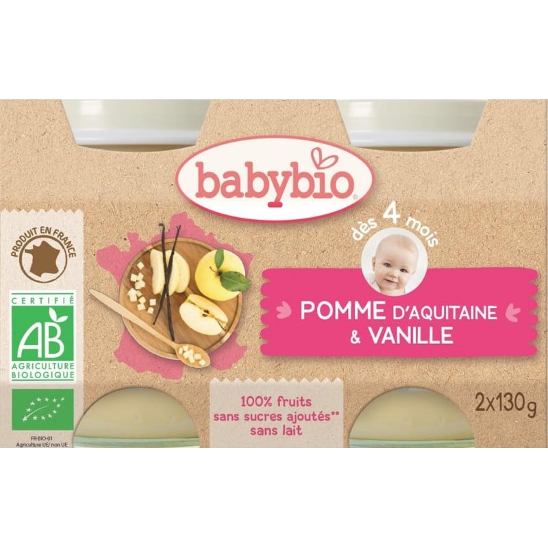 Babybio Bipack Dessert Appel/Vanille 4+ Babybio Bipack Dessert Appel/Vanille 4+