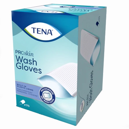 TENA ProSkin Wash Gloves Plastic Binnenzijde