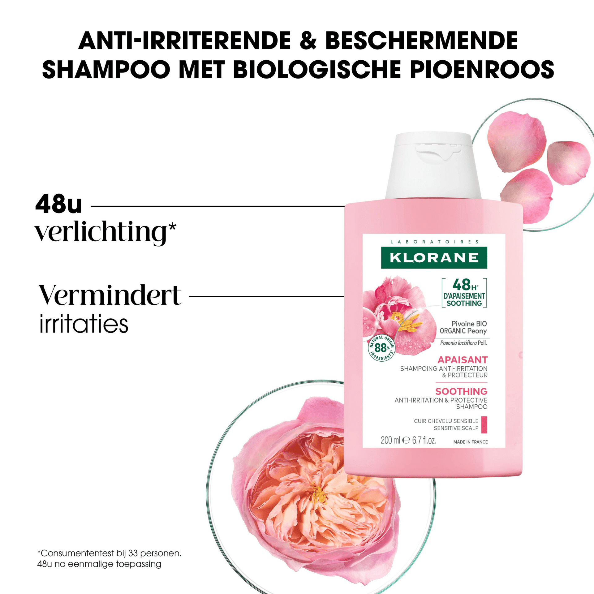 Klorane Pioenroos Kalmerende Shampoo