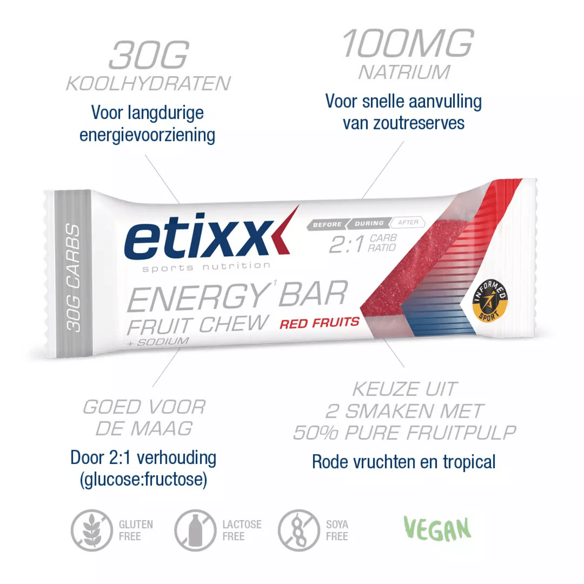 Etixx Energy Bar Fruit Red Fruits 12x38g Etixx Energy Bar Fruit Red Fruits 12x38g