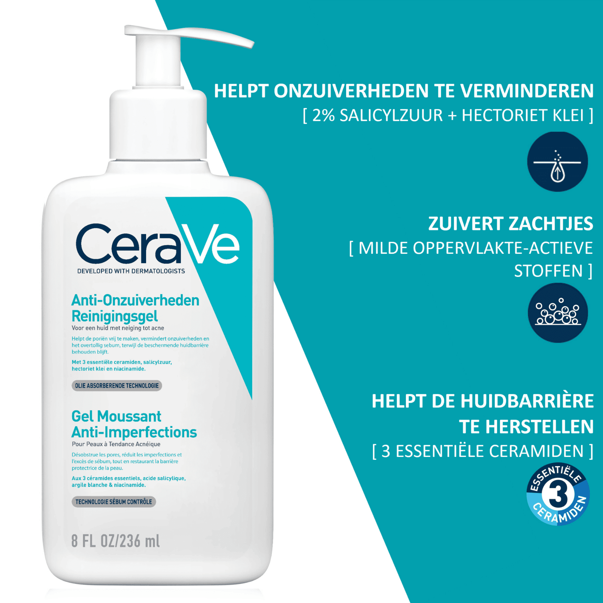 Cerave Gel Moussant Nettoyant A/imperf. 236ml Cerave Gel Moussant Nettoyant A/imperf. 236ml