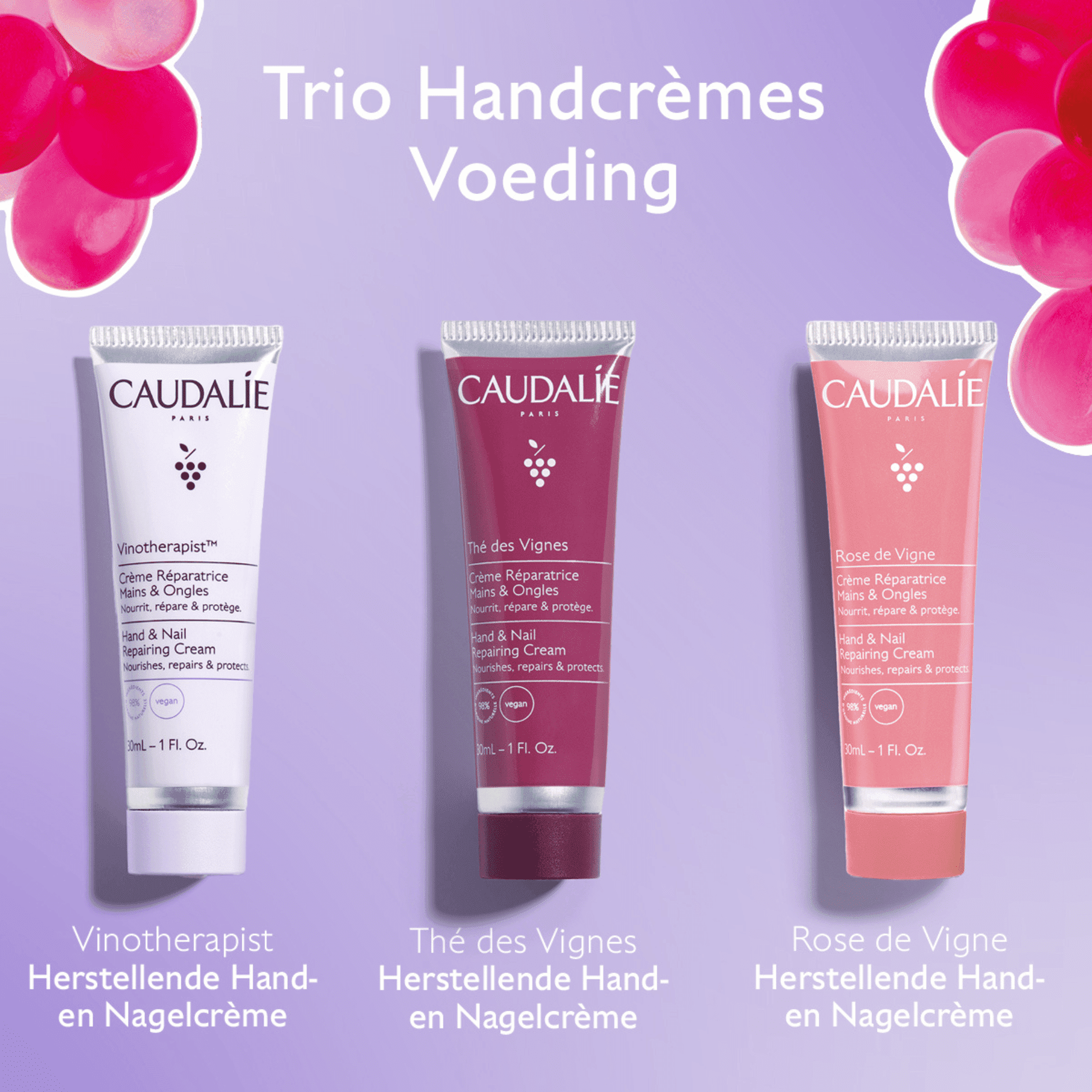 Caudalie Trio Hand- en Nagelcrème Geschenkset