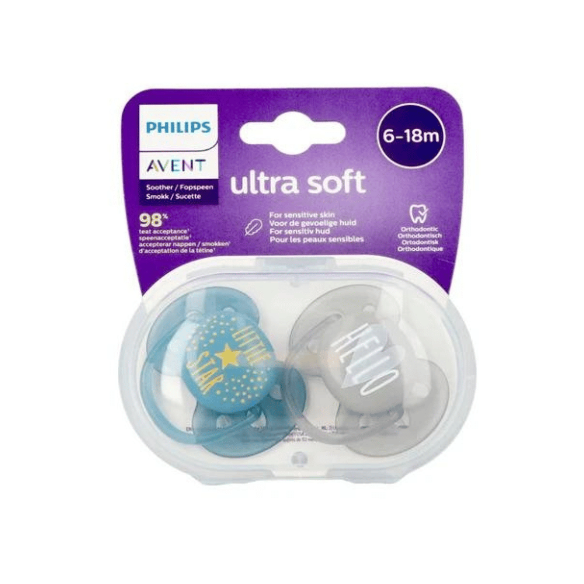Philips Avent Fopspeen +6M Ultra Soft Mix Philips Avent Fopspeen +6M Ultra Soft Mix