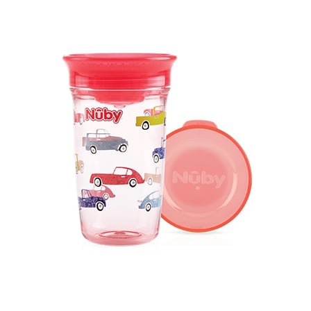 Nuby 360Â° Wonder Cup Tritan Rood Auto's 300 ml 6+