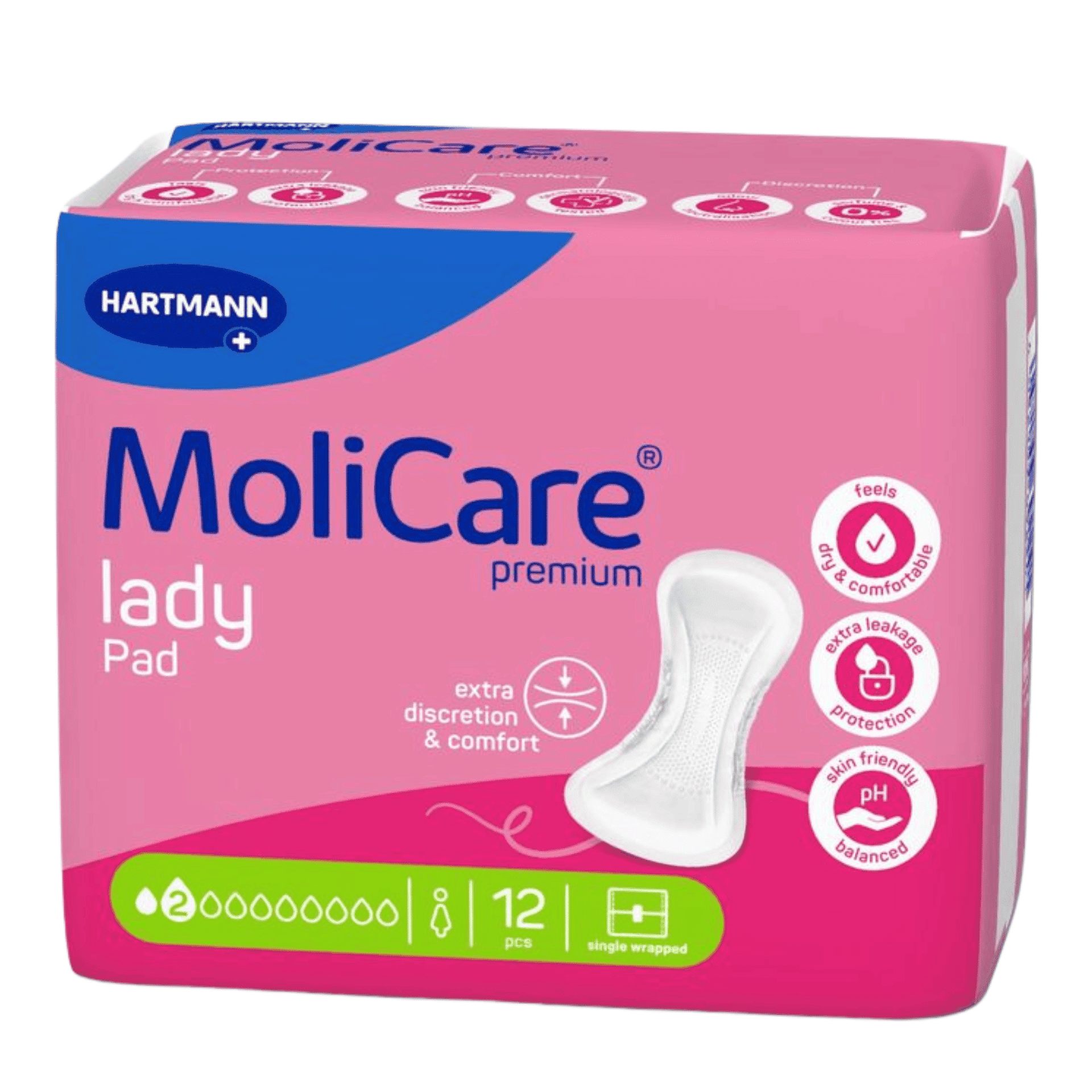 Molicare Premium Lady Pad 2 Drops 26,5x11cm 12 Molicare Premium Lady Pad 2 Drops 26,5x11cm 12