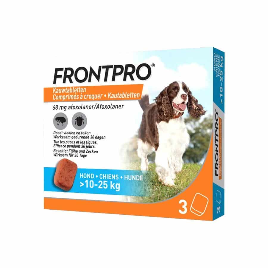 Frontpro Kauwtabletten 68 mg Hond >10-25 kg Frontpro Kauwtabletten 68 mg Hond >10-25 kg