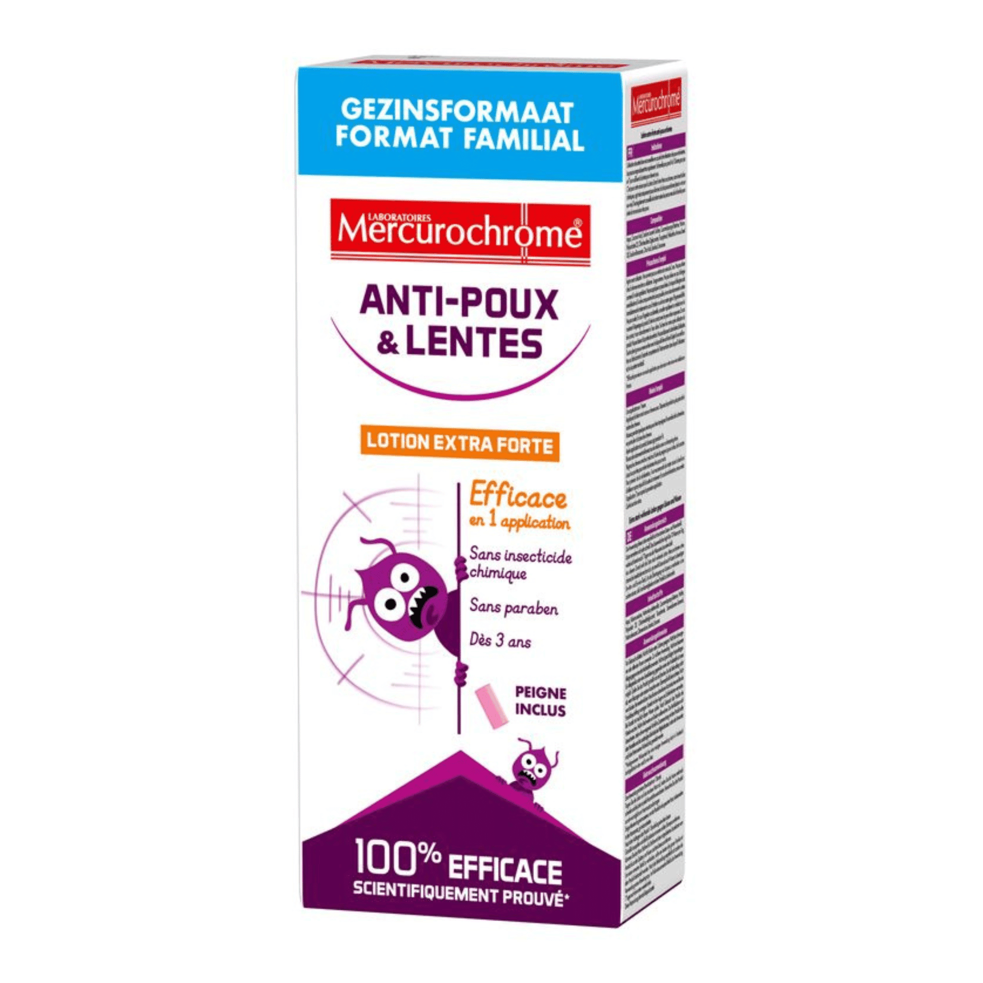 Mercurochrome Extra Sterke Lotion tegen Hoofdluizen & Neten Mercurochrome Extra Sterke Lotion tegen Hoofdluizen & Neten