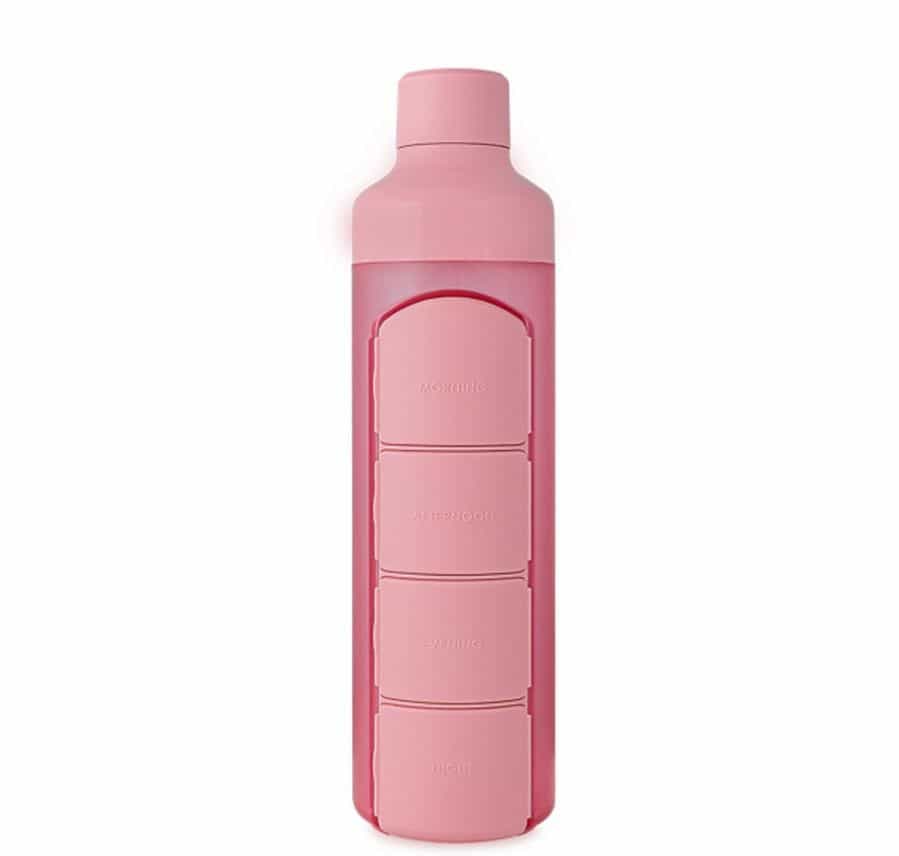 Yos Water Bottle & Pill Box Daily Perfect Pink Yos Water Bottle & Pill Box Daily Perfect Pink
