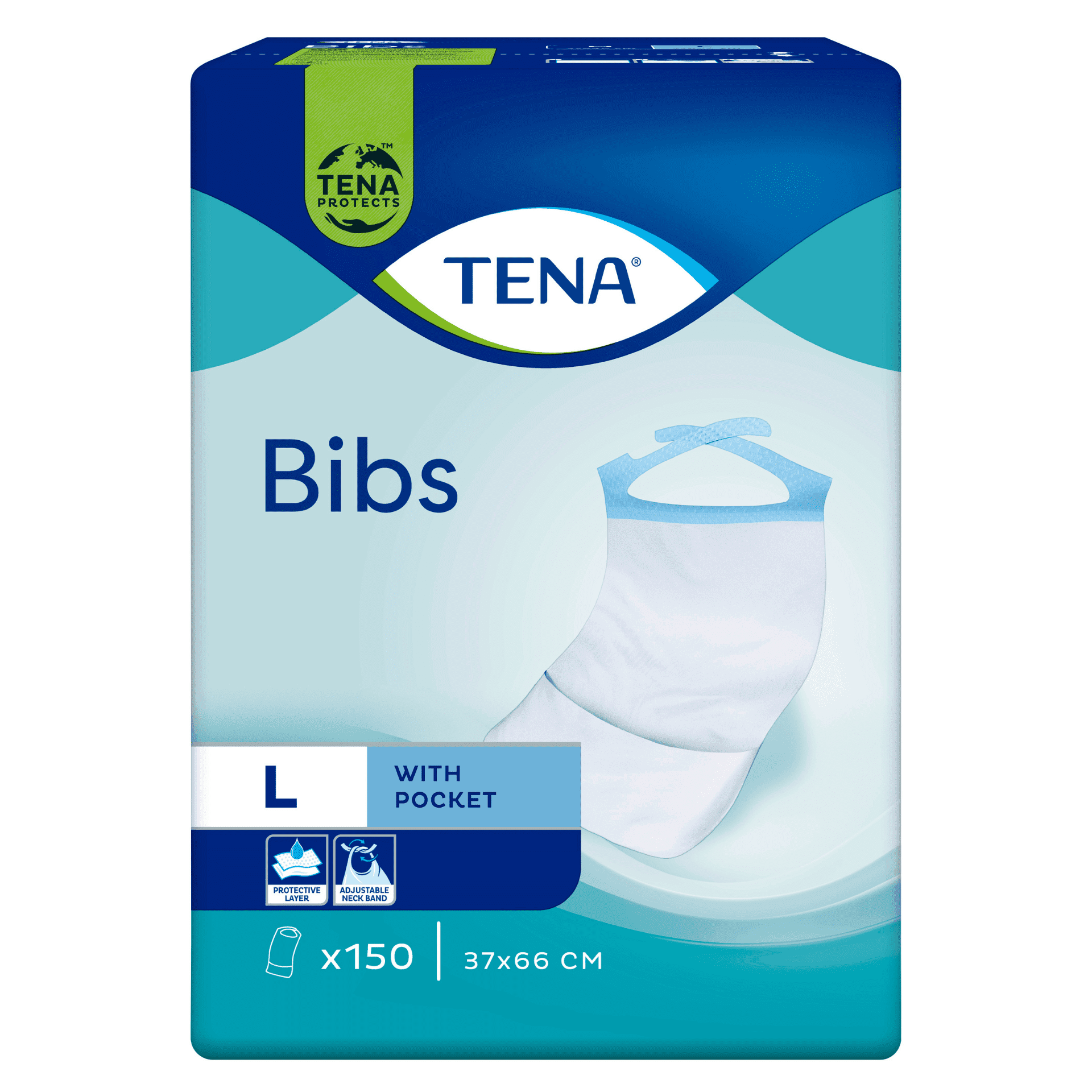 Tena Bib Large Bavoir Jetable 150 720611 Tena Bib Large Bavoir Jetable 150 720611