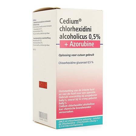 Qualiphar Cedium Chlorhexidini 0,5% + Azorubine