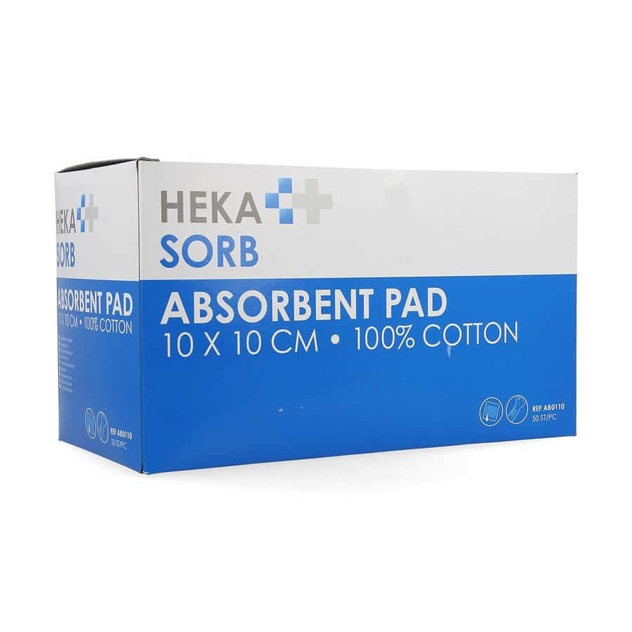Heka Sorb Absorberend Verband Niet-Steriel 10 x 10 cm Heka Sorb Absorberend Verband Niet-Steriel 10 x 10 cm