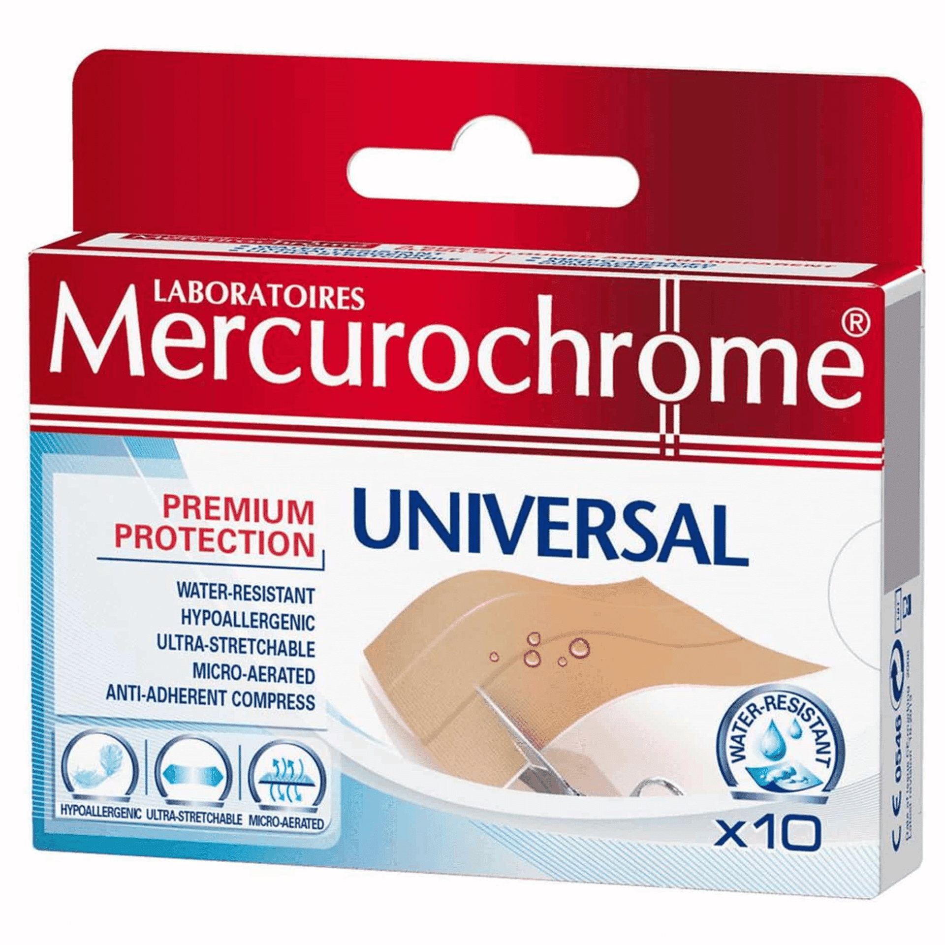 Mercurochrome Pleisters Universal 10 x 6 cm 10 stuks Mercurochrome Pleisters Universal 10 x 6 cm 10 stuks