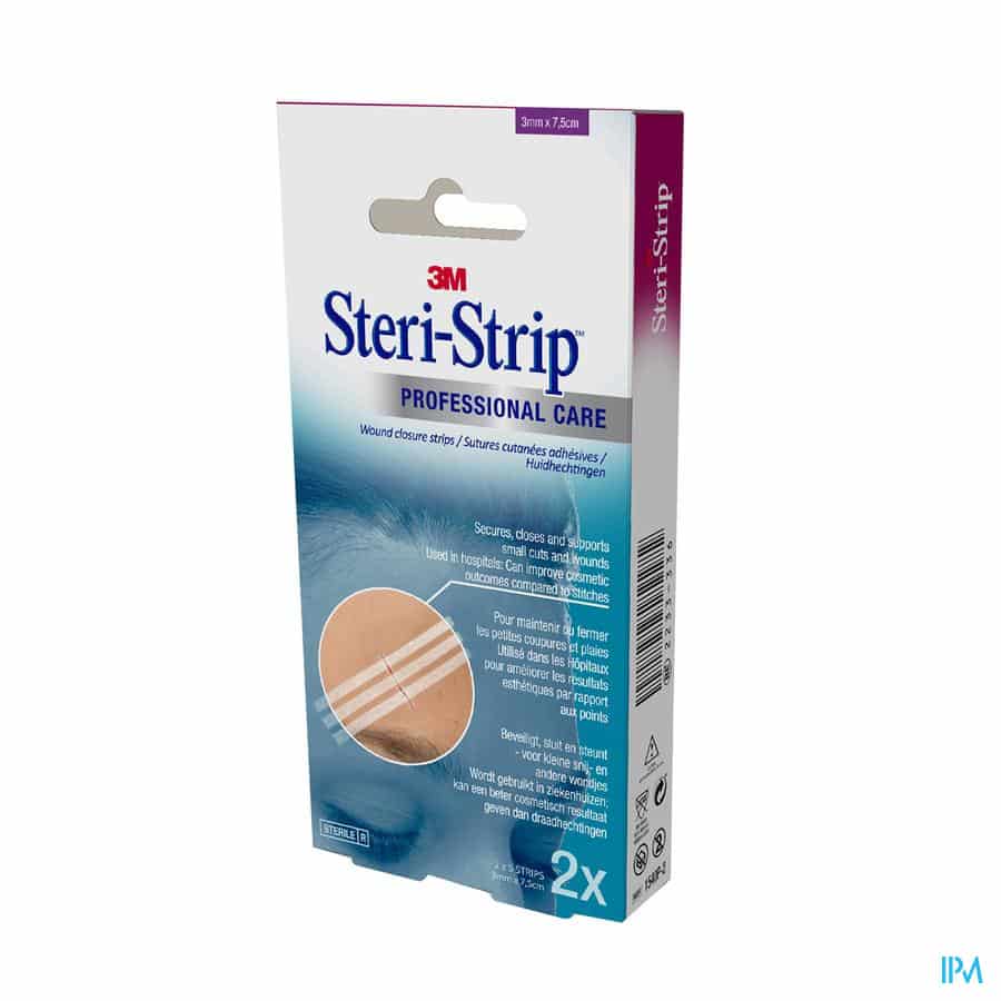 Steri-Strip Hechtstrip Steriel 3 x 76 mm Steri-Strip Hechtstrip Steriel 3 x 76 mm