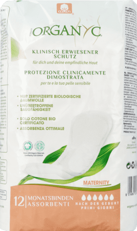Organyc Serviette Maternite Premiers Jours 12 Organyc Serviette Maternite Premiers Jours 12