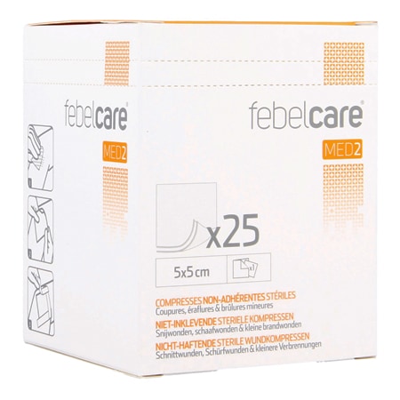 Febelcare Niet-Inklevende Steriele Kompressen 5 x 5 cm Febelcare Niet-Inklevende Steriele Kompressen 5 x 5 cm