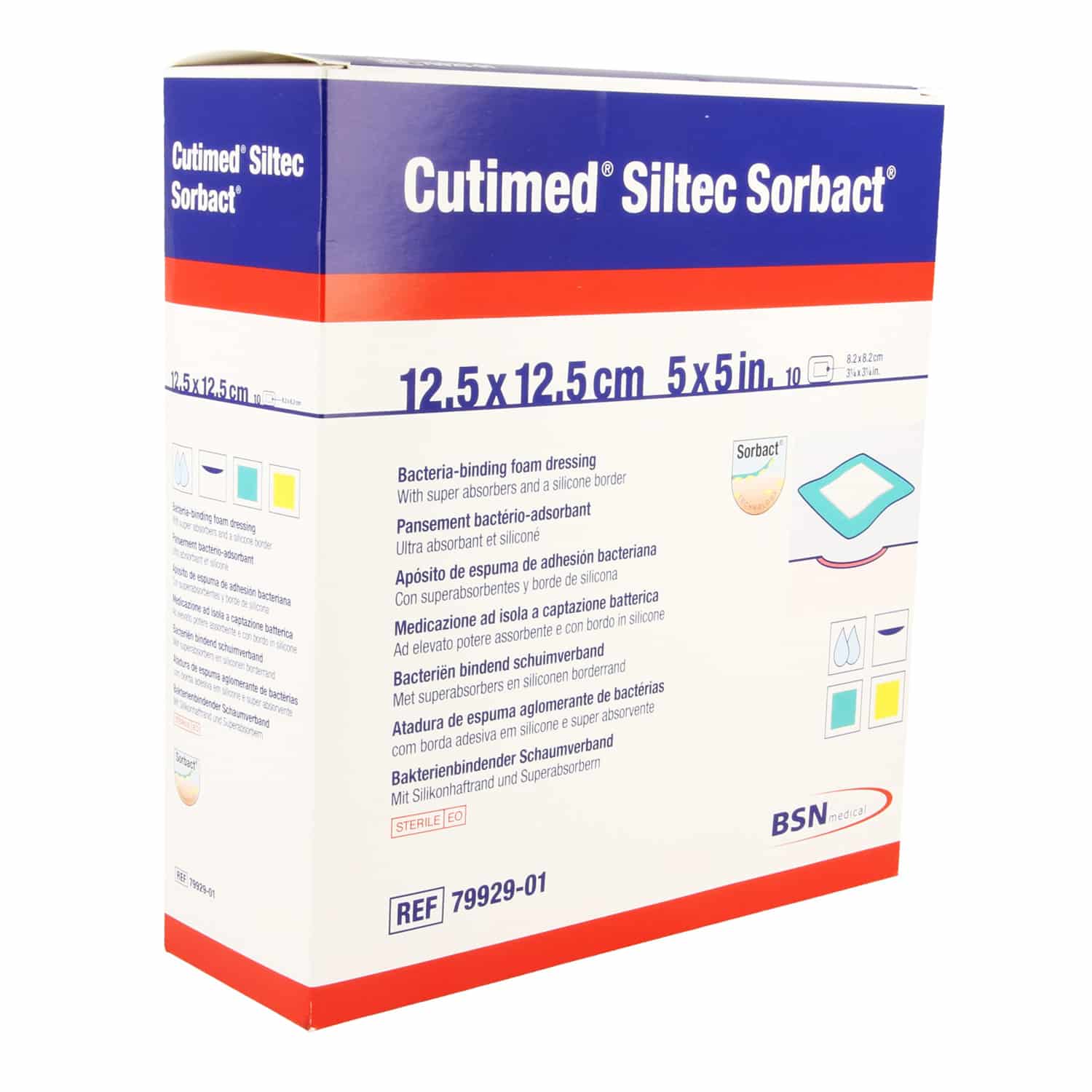 Cutimed Siltec Sorbact 12,5 x 12,5 cm