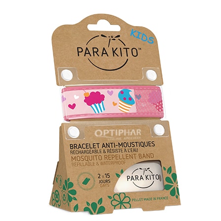 Parakito Kids Anti-Muggen Armband Pink Cupcakes