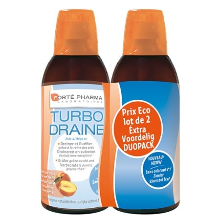 Forté Pharma Turbodraine Groene Thee-Perzik Duo Promo* Forté Pharma Turbodraine Groene Thee-Perzik Duo Promo*