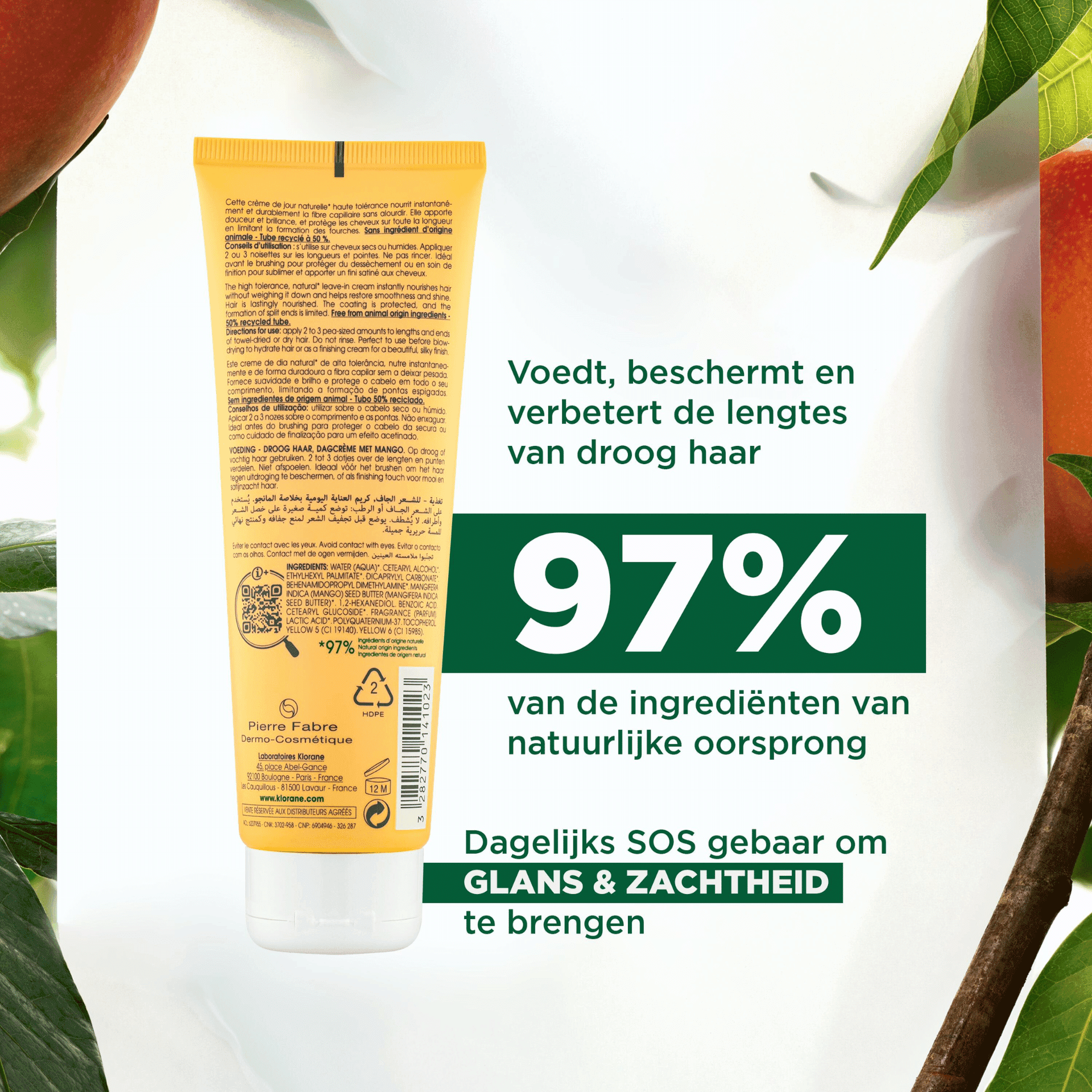 Klorane Capil. Cr Jour Mangue Tube 125ml