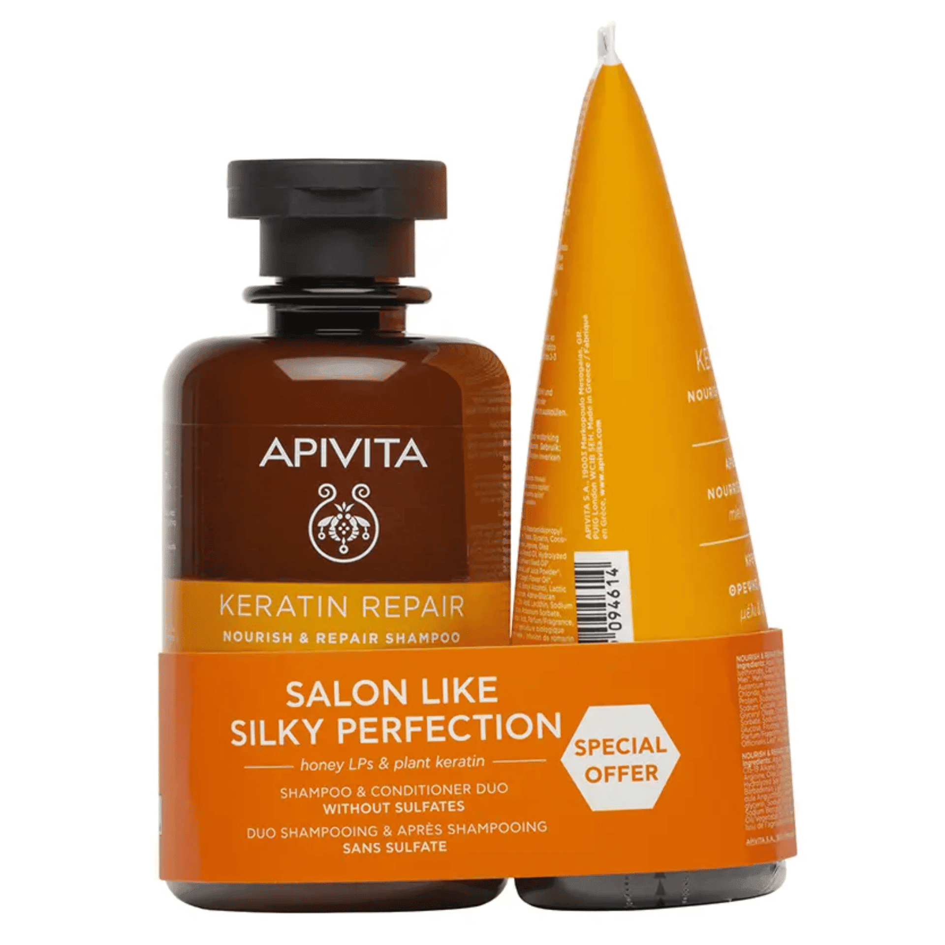 Apivita Duo Keratin Repair Sh 250ml&condit.150ml Apivita Duo Keratin Repair Sh 250ml&condit.150ml