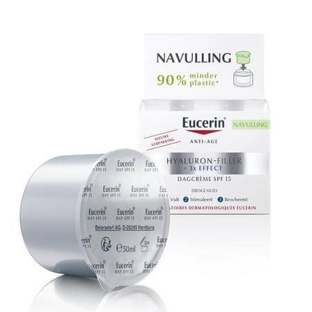 Eucerin Hyaluron-Filler X3 Dagcrème Droge Huid SPF 15 Navulling Eucerin Hyaluron-Filler X3 Dagcrème Droge Huid SPF 15 Navulling