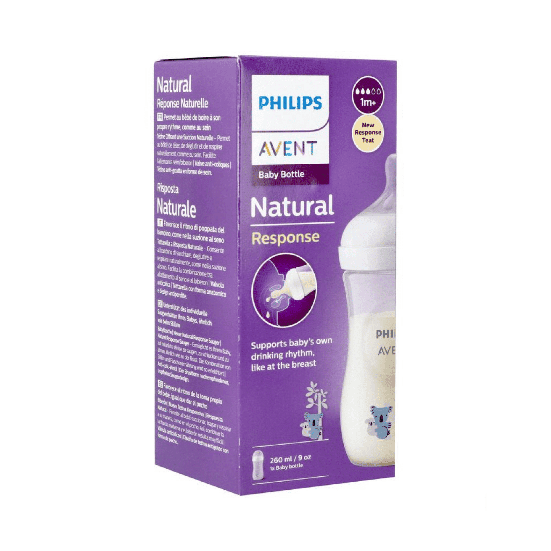 Philips Avent Natural Response 3.0 Zuigfles Koala 260ml Philips Avent Natural Response 3.0 Zuigfles Koala 260ml