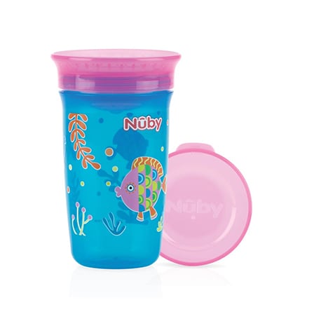 Nuby 360° Wonder Cup Roze Rand Vis 300 ml 6+ Nuby 360° Wonder Cup Roze Rand Vis 300 ml 6+