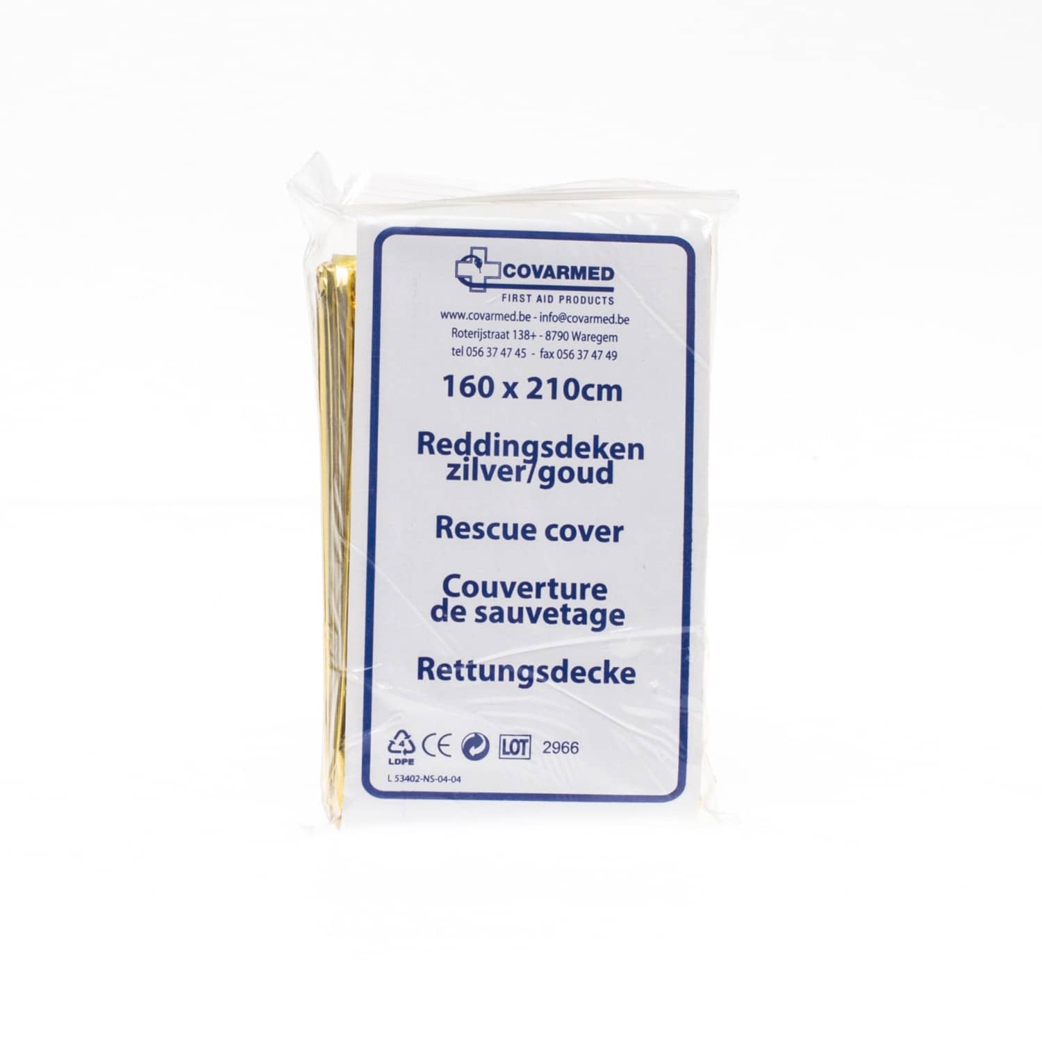 Covarmed Reddingsdeken Goud/Zilver 220 x 160 cm Covarmed Reddingsdeken Goud/Zilver 220 x 160 cm